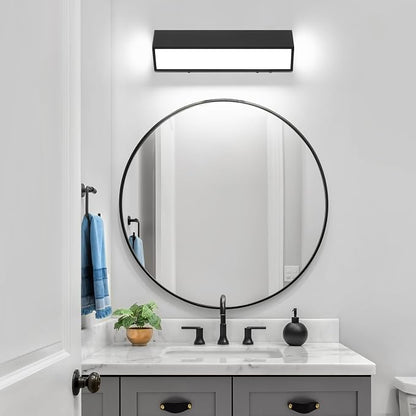 LED Modern Bathroom Vanity Light Fixtures (16-Inch, 5CCT, Dimmable), Modern Acrylic Bathroom Wall Lighting Fixtures Over Mirror, Matte Black