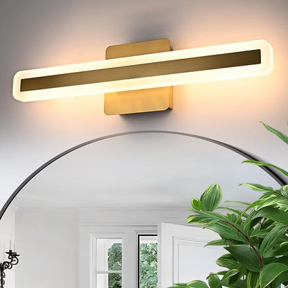 15.7 Inch Modern Bathroom Vanity Light, 20W Dimmable LED Vanity Lights 2700K-5500K, Brushed Brass LED Bar Lights Wall Sconces Bath Light Fixtures Over Mirror for Bathroom Cabinets Bedroom