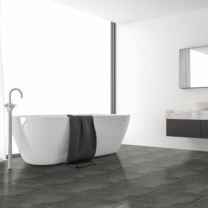 Spiareal 48 Pieces Peel and Stick Floor Tiles Vinyl Flooring 12 x 12 Inch Stick on Floor Tile Self Adhesive Waterproof DIY for Bathroom Kitchen Bedroom Living Room(Gray Grain)
