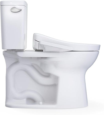 TOTO® Drake® WASHLET®+ Two-Piece Elongated 1.28 GPF TORNADO FLUSH® Toilet with S2 Bidet Seat, Cotton White - MW7763346CEG#01