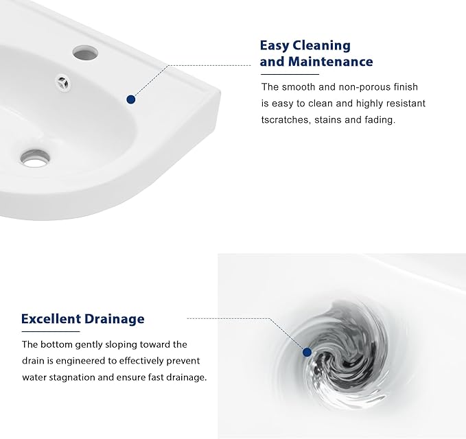 Sarlai Wall Hung Bathroom Vessel Sink with Towel Rack,16x14 Inch Wall Mounted Rectangle Ceramic Small Bathroom Sink White Mini Wash Modern Vanity Floating Basin