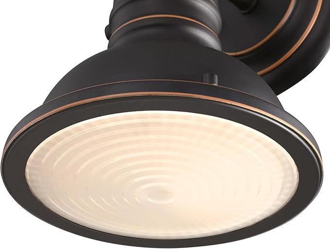 Westinghouse 6116100 Boswell Vintage-Style One-Light Indoor Wall Light Fixture, Oil Rubbed Bronze Finish with Highlights, Frosted Prismatic Acrylic Lens
