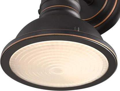 Westinghouse 6116100 Boswell Vintage-Style One-Light Indoor Wall Light Fixture, Oil Rubbed Bronze Finish with Highlights, Frosted Prismatic Acrylic Lens