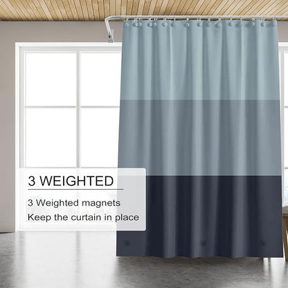 TIKABC Shower Curtain Liner, 4G PEVA Shower Liner, Plastic Peva Waterproof Shower Curtains, 72x72 inch with Grommet Holes 3 Magnetic Weights