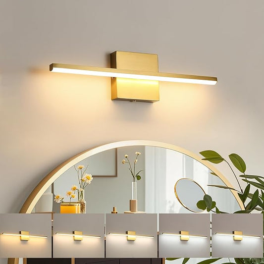 Vanity Light 16 Inch Modern Bathroom Light Fixtures 14W Wall Vanity Lamp Over Mirror, Dimmable 5CCT LED Wall Sconce for Bedroom Cabinets UL Certificated