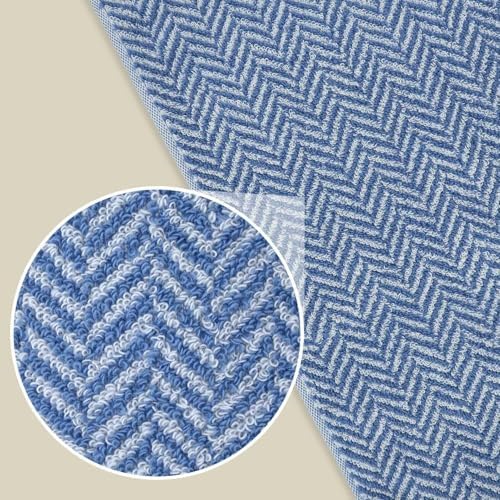 Cleanbear 4-Pack Cotton Hand Towels with Herringbone Stripes, 13 x 28 Inch