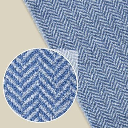 Cleanbear 4-Pack Cotton Hand Towels with Herringbone Stripes, 13 x 28 Inch