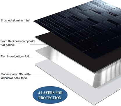 XUANINY Peel and Stick Backsplash Wall Tiles, Black Brushed, 10-Pack | Self-Adhesive, Easy to Install, Waterproof, Heat Resistant, Aluminum Mosaic Sticker, For Kitchen, 11.33"x11.92" Per Sheet