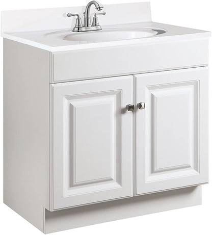 Design House 597153 Wyndham Unassembled Bathroom Vanity Cabinet Without Top, 30 x 21/2 Door, White