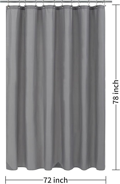 ALYVIA SPRING 72x78 Long Waterproof Fabric Shower Curtain or Liner Grey | 3 Magnets, Soft Cloth & Hotel Quality, Machine Washable, Light-Weight, Long Size