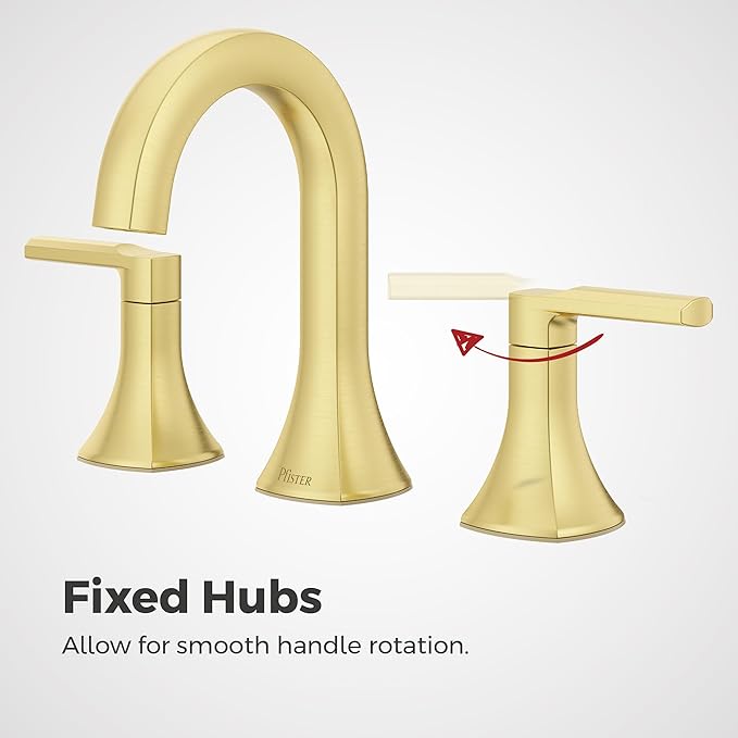 Pfister Vaneri Bathroom Sink Faucet, 8-Inch Widespread, 2-Handle, 3-Hole, NSF Certified, Brushed Gold Finish, LF049VRIBG