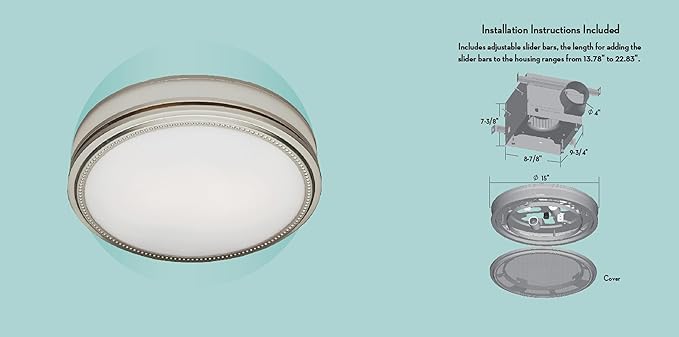 Good Housekeeping Opera (83001) Decorative 110 CFM 3.0 Sones Bathroom Ventilation Exhaust Fan with Light & Night-Light