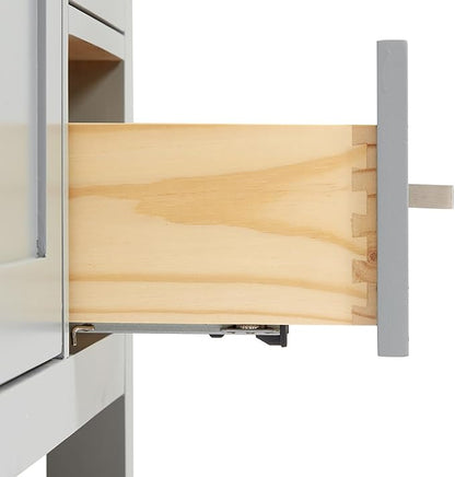 ARIEL Bristol 72-inch Bathroom Vanity with Sink,Solid Wood, 1.5-inch Carrara White Quartz Countertop & Backsplash, Double Rectangular Porcelain Sink, 4 Soft Closing Doors, 4 Dovetail Drawers, Grey