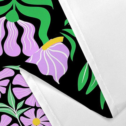 JAWO Purple Green Floral Shower Curtain for Women Girls, Vintage Abstract Boho Flower Bathroom Decor with Botanical Geometric Patterns, Retro Waterproof Fabric Shower Curtain Sets with Hooks, 70X70IN