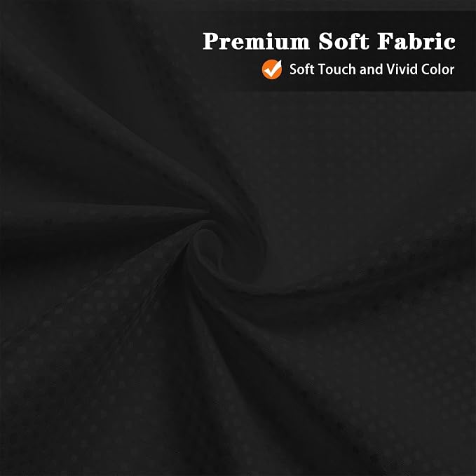 Shower Curtain Set, for Bathroom Decor 72" x 72", Modern Black | Black Waffle Textured Solid Waffle Textured Cloth Waterproof Matching Window Shower Curtain 36 x 30 Inches
