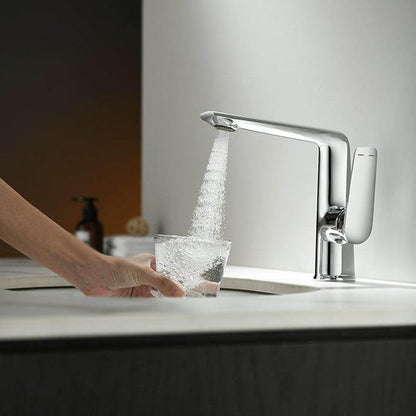 BiaoTeng Bathroom Faucets Single Handle Chrome Single Hole 2 Function Hot and Cold Brass Faucet for Bathroom Sink One Hole