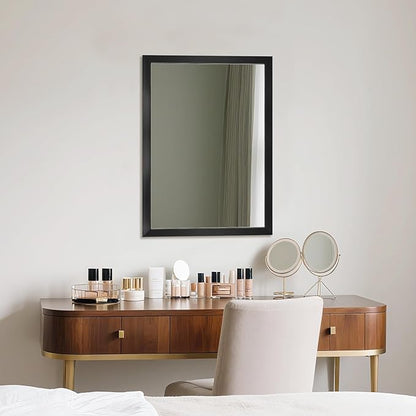 Ruomeng Rectangular Wall Mirror 20" x 28" for Bathroom, Bedroom, Entryway, Living Room, Black