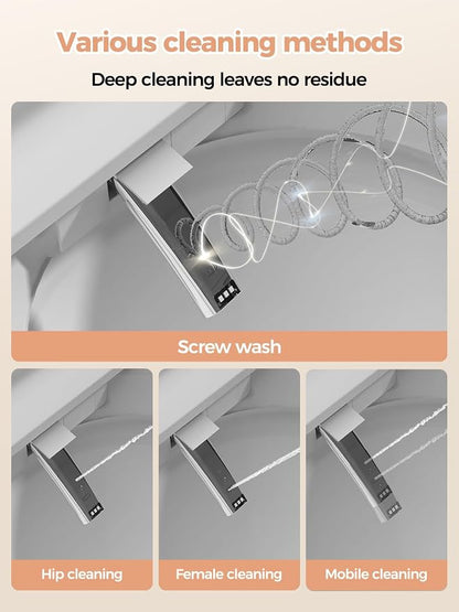 Smart Toilet with Bidet Built in, Auto Lid Open/Close, ADA Height Heated Seat, Warm Water/Dryer, Night Light, Dual Auto Flush, Foot Sensor Operation, Modern Elongated One-Piece Toilet