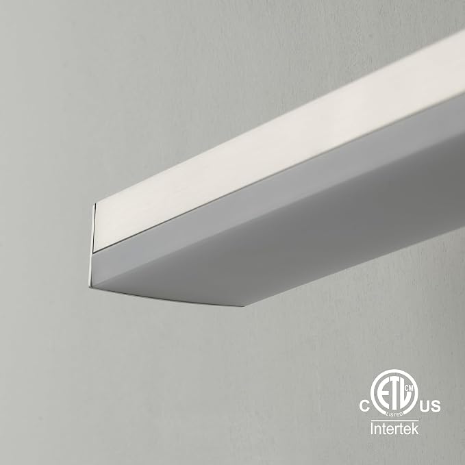 mirrea 48in 5CCT Brushed Nickel LED Vanity Lights for Bathroom Over Mirror | 5 color temperatures,Adjustable light angle,ETL listed,Dimmable,Bathroom lighting fixtures,Eye-friendly,Frosted acrylic shade