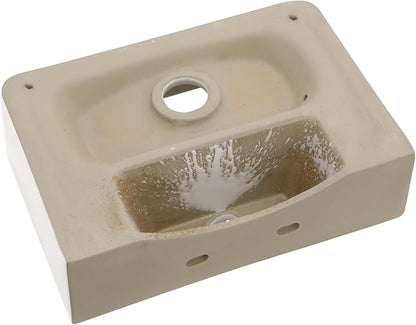 Floating Bathroom Sink Wall Mounted - 14"x10" Rectangular Vessel Sink With Gold Faucet & Drain Combo Small Modern White Ceramic Porcelain Vessel Vanity Sinks
