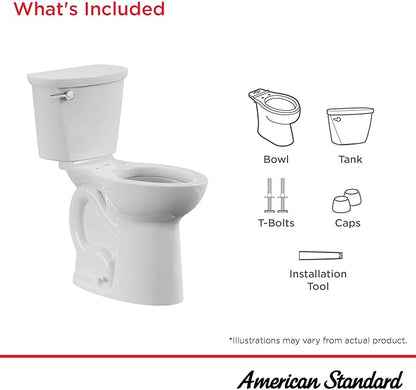American Standard Toilet 215TB104.020 Cadet PRO Two-Piece, Extra Tall Height, 10 inch Rough In Toilet, Elongated Front, White, 1.28 GPF (TOILET SEAT SOLD SEPARATELY)
