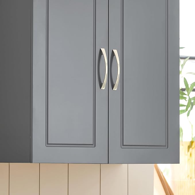 SoBuy Wall Cabinet Laundry Room, Medicine Cabinet for Bathroom Kitchen Garage,Floating Cabinet Hanging Storage with Adjustable Shelf, Grey FRG231-DG