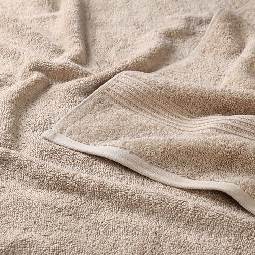 Superior Egyptian Cotton 8-Piece Towel Set, Assorted Towels for Home Bathroom, Guest Bath Decor Essentials, Includes 2 Bath, 4 Hand, 2 Face Towels/Washcloths, Quick Dry, Absorbent, Taupe
