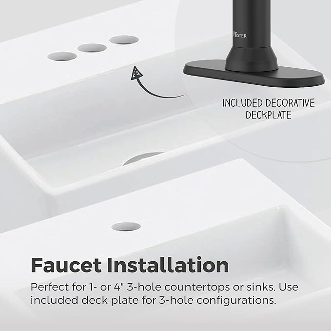 Pfister Capistrano Bathroom Sink Faucet, Single Control, 1-Handle, Single Hole, NSF Certified, Spot Defense Matte Black Finish, LF042CSOSDB