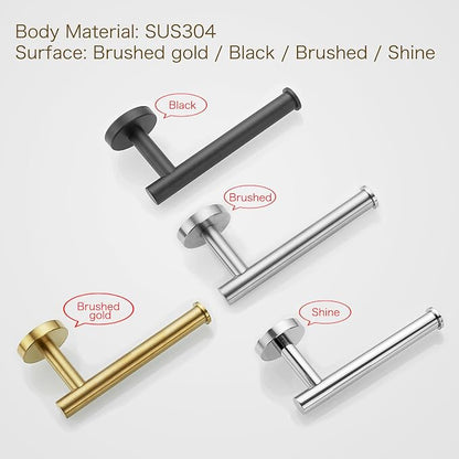Bathroom Hardware Accessories Set, Brushed Nickel, 24 Inches, 4-Pieces | Towel Rack Set, Round Bathroom Set, Wall-Mounted, SUS304 Stainless Steel, Towel Ring, Hooks, Toilet Paper Holder