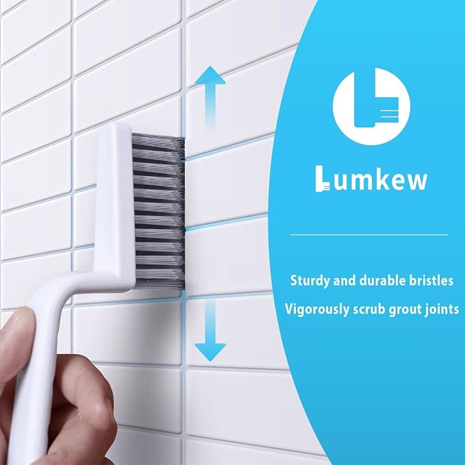 Lumkew Grout Cleaner Brush V Shape, Stiff Grout Cleaning Brushes for Tile Floor, Handheld Grout Scrub Brush Set for Shower, Bathroom, Kitchen, Household Use,2 pcs | Stiff Grout Cleaning Brushes For Tile Floor, Handheld Grout Scrub Brush Set For Shower,...