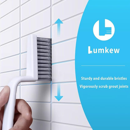 Lumkew Grout Cleaner Brush V Shape, Stiff Grout Cleaning Brushes for Tile Floor, Handheld Grout Scrub Brush Set for Shower, Bathroom, Kitchen, Household Use,2 pcs | Stiff Grout Cleaning Brushes For Tile Floor, Handheld Grout Scrub Brush Set For Shower,...