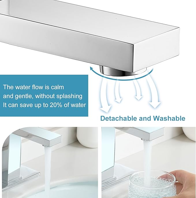 Chrome Bathroom Faucet Single Handle Single Hole Bathroom Sink Faucet with Pop-Up Drain and Deck, for Basin Mixer Tap RV Sink Farmhouse