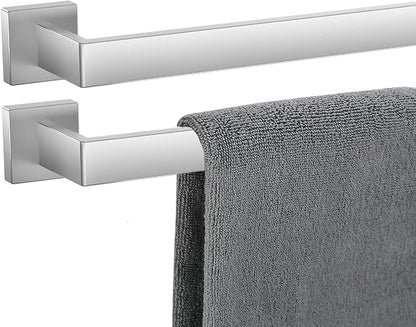 Towel Bar 2 Pack for Bathroom 36 Inch Brush Nickel Towel Holder 12/16/20/24/28/32/36 In Stainless Steel SS304 Rustproof Towel Rack Modern Square Towel Rod for Bathroom Wall(2, Brushed Nickel, 36 Inch)