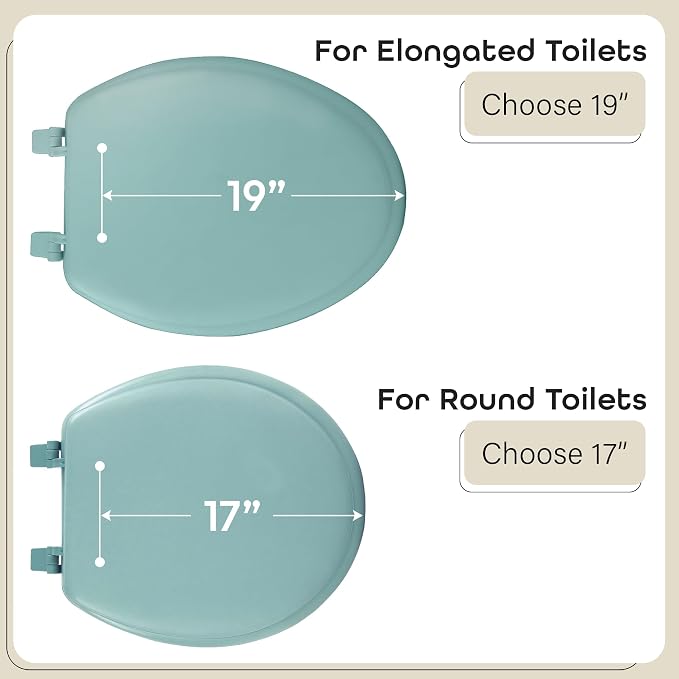 Soft Standard Vinyl Toilet Seat, Light Green, 17 in | Toilet-Seat Construction: Contoured Seat Profile and Durable Finish Create a Polished Fixture Update.