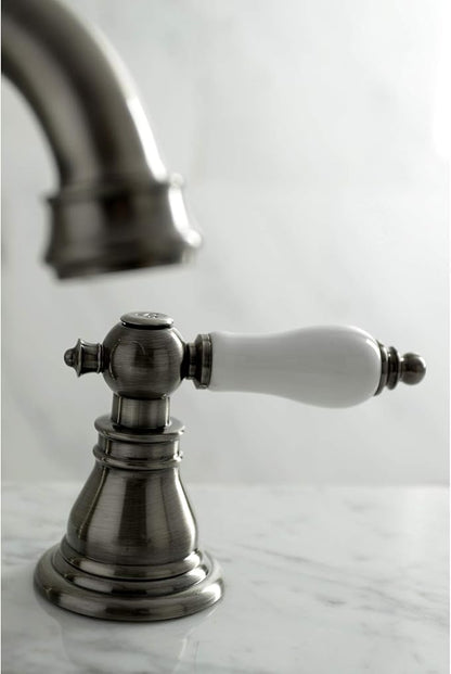 Fauceture FSC1974APL American Patriot Widespread Bathroom Faucet with Brass Pop-Up, Black Stainless