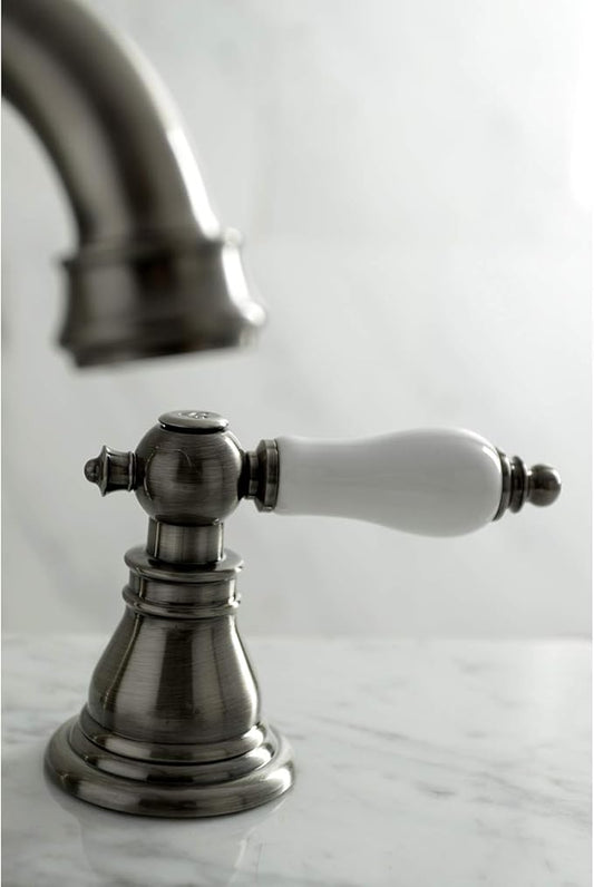 Fauceture FSC1974APL American Patriot Widespread Bathroom Faucet with Brass Pop-Up, Black Stainless