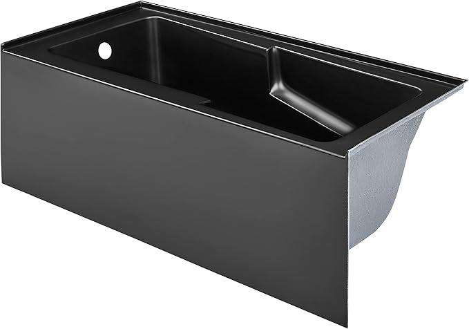 Voltaire 60" x 30" Left-Hand Drain Alcove Bathtub with Apron in Matte Black