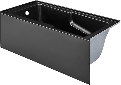 Voltaire 60" x 30" Left-Hand Drain Alcove Bathtub with Apron in Matte Black