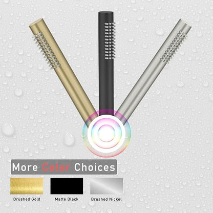 Hand Shower Round Wand Handheld Shower Spray High Pressure Single Function Luxury Hand Showerhead Brushed Gold