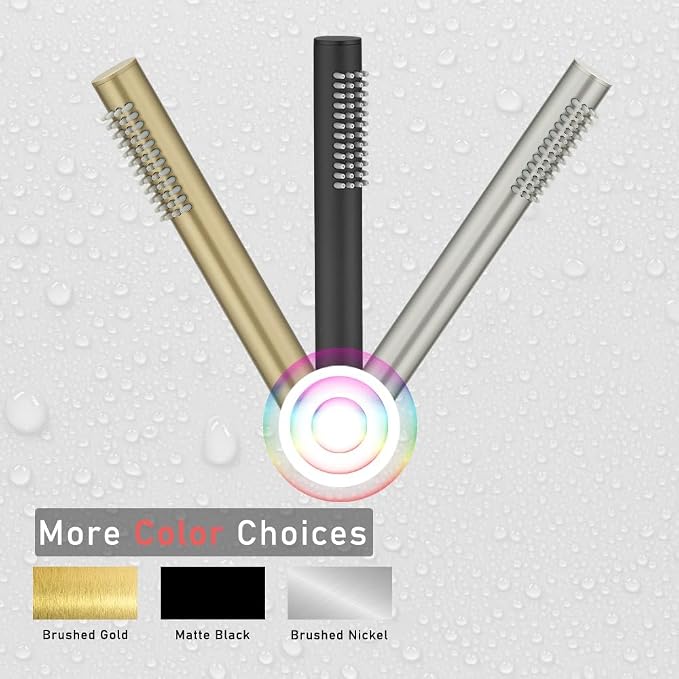 Hand Shower Round Wand Handheld Shower Spray High Pressure Single Function Luxury Hand Showerhead Matte Black