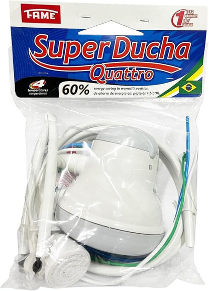 FAME - Electric shower110V - SUPERDUCHA QUATTRO. Tankless Water Heater Electric. 4 temperatures. Calentador de agua electrico - 4400W.