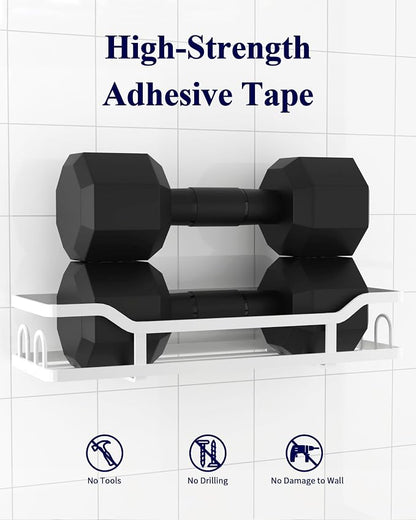 Kitsure Shower Caddy, Adhesive Shower Organizer, X-Large, White | Stainless Steel Shelf for Inside Shower, No Drill Bathroom Organizers and Storage, Home Decor Accessories