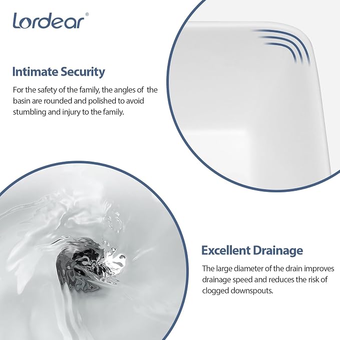 Lordear Vessel Sink With Faucet Combo 19"x15" Rectangular Bathroom Vessel Sink Faucet Combo Modern Rectangle Above Counter White Porcelain Ceramic Vessel Vanity Sink
