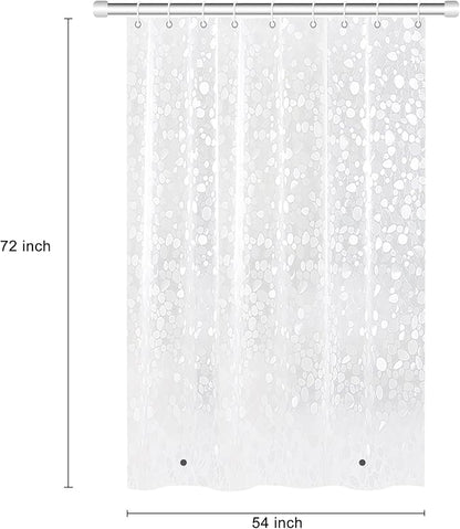 Stall Shower Curtain Liner 54x72 Inches, EVA Pebble Waterproof Vinyl Shower Liner with 2 Weighted Magnets for Bathroom, No Smell Shower Curtain Liner