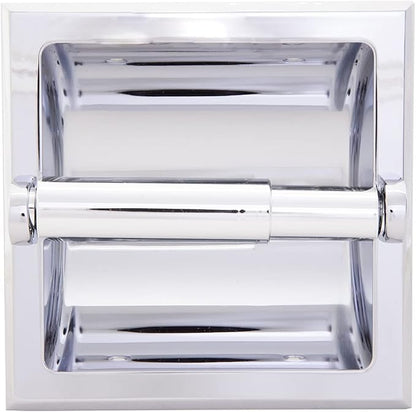 Design House Millbridge Toilet Paper Holder, Recessed, Fits Mega Rolls, Standard Wall Mount, Concealed Screws, Easy Installation, Polished Chrome, 6.1 in L x 7.4 in W x 3.26 in H, 533125