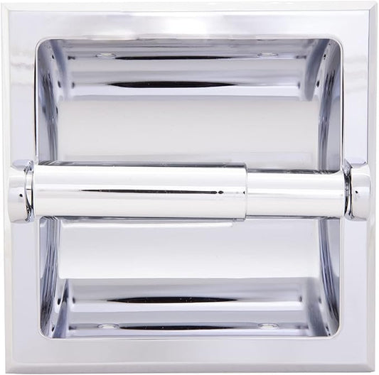 Design House Millbridge Toilet Paper Holder, Recessed, Fits Mega Rolls, Standard Wall Mount, Concealed Screws, Easy Installation, Polished Chrome, 6.1 in L x 7.4 in W x 3.26 in H, 533125