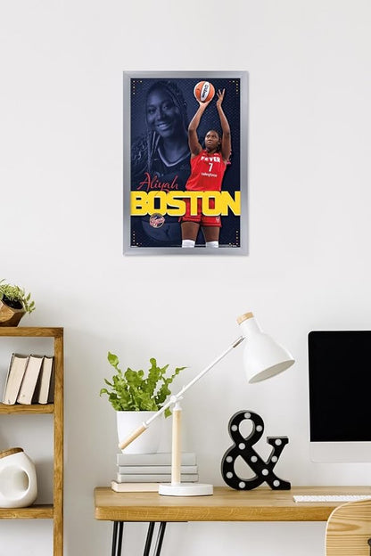 Trends International WNBA Indiana Fever - Aliyah Boston 25 Wall Poster, 22.4L x 14.7W, Silver Framed Version