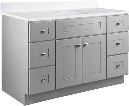 Design House Brookings Bathroom Vanity, 48", Gray | Adjustable Shelves, Freestanding, Contemporary/Modern, Wood, Bath, 215772
