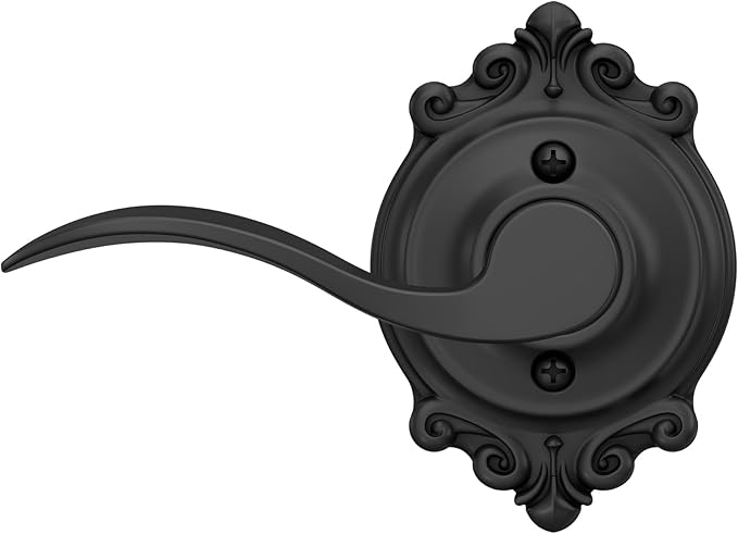 SCHLAGE Accent Lever with Brookshire Trim Non-Turning Lock in Matte Black - Right Handed