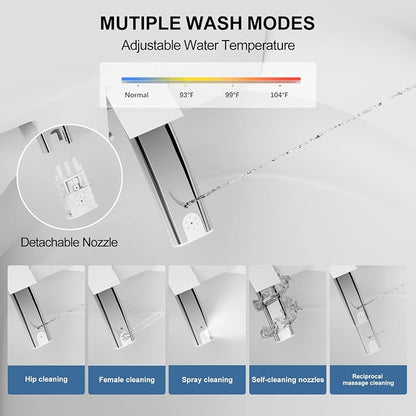 Smart Toilet with Bidet Built in, Elongated Bidet Toilet with Auto Soft Open/Close, Auto Flush, One Piece Toilet with Warm Wash & Dryer, Heated Seat, LED & Night Light, Self-Cleaning, Full/Half Flush